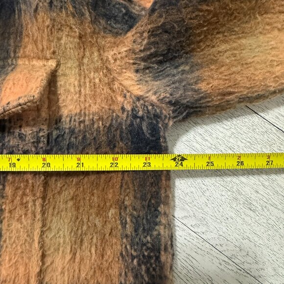 American Eagle | Lined Brushed Plaid Neutral Tone Jacket - Size M - Picture 11 of 14